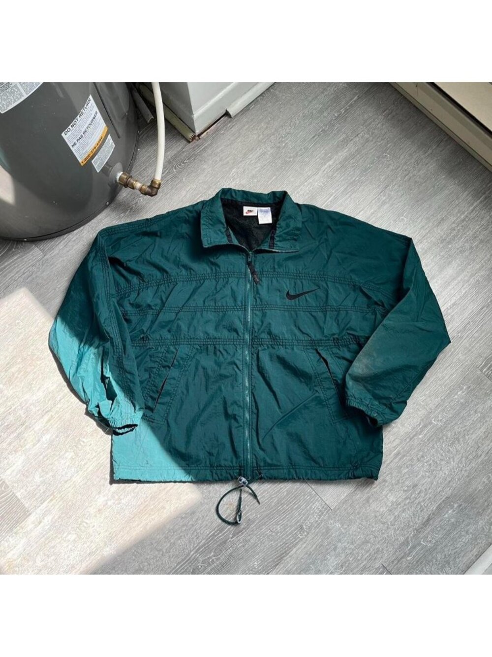 Green / Black Vintage 90’s Nike Zip-Up Windbreaker / Track Jacket